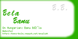 bela banu business card